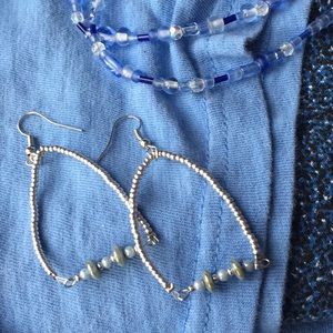 🤖 Handcrafted Blue Swing Earrings